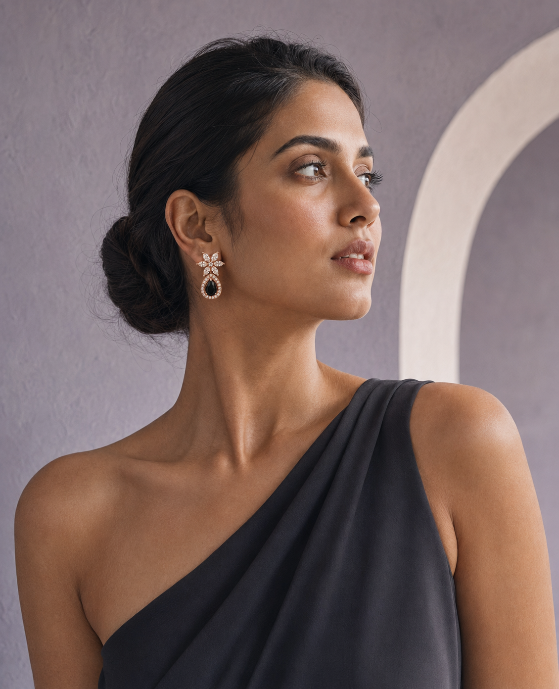 Ahana Black Earrings