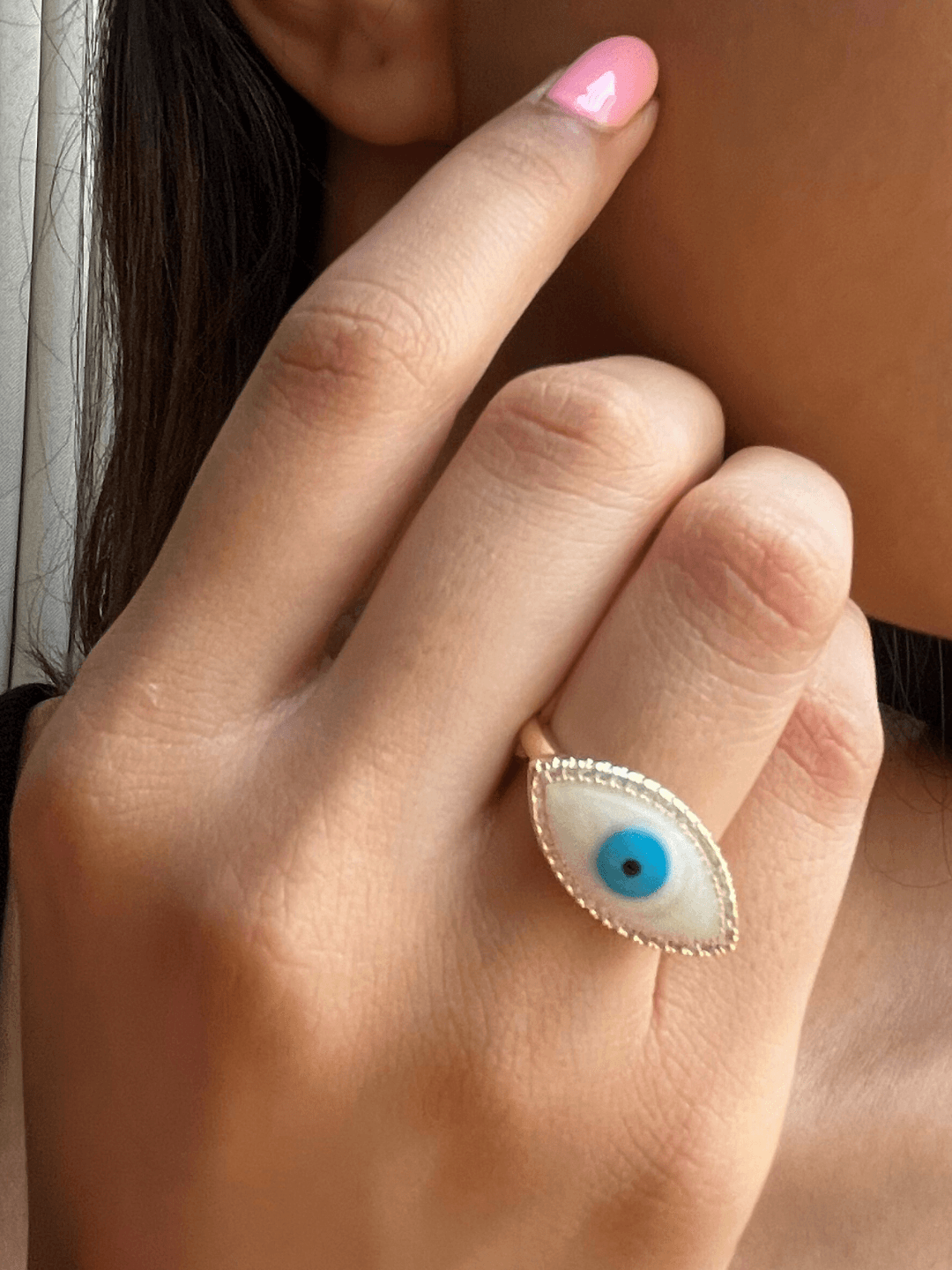 Warding Off Evil Eye Adjustable Ring - Zerakijewels