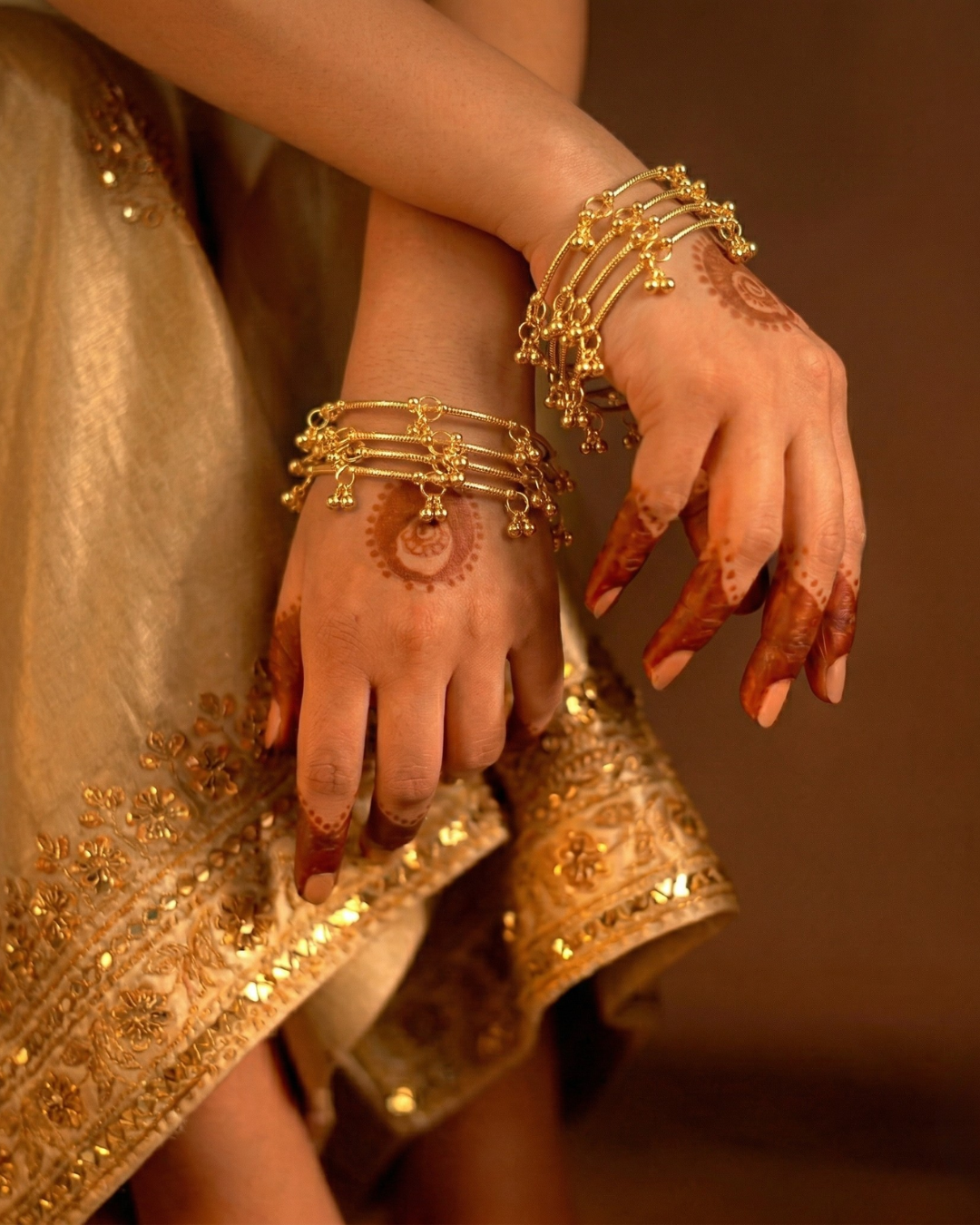 Kashmiri Gold Plated Bangle (Set Of 8)