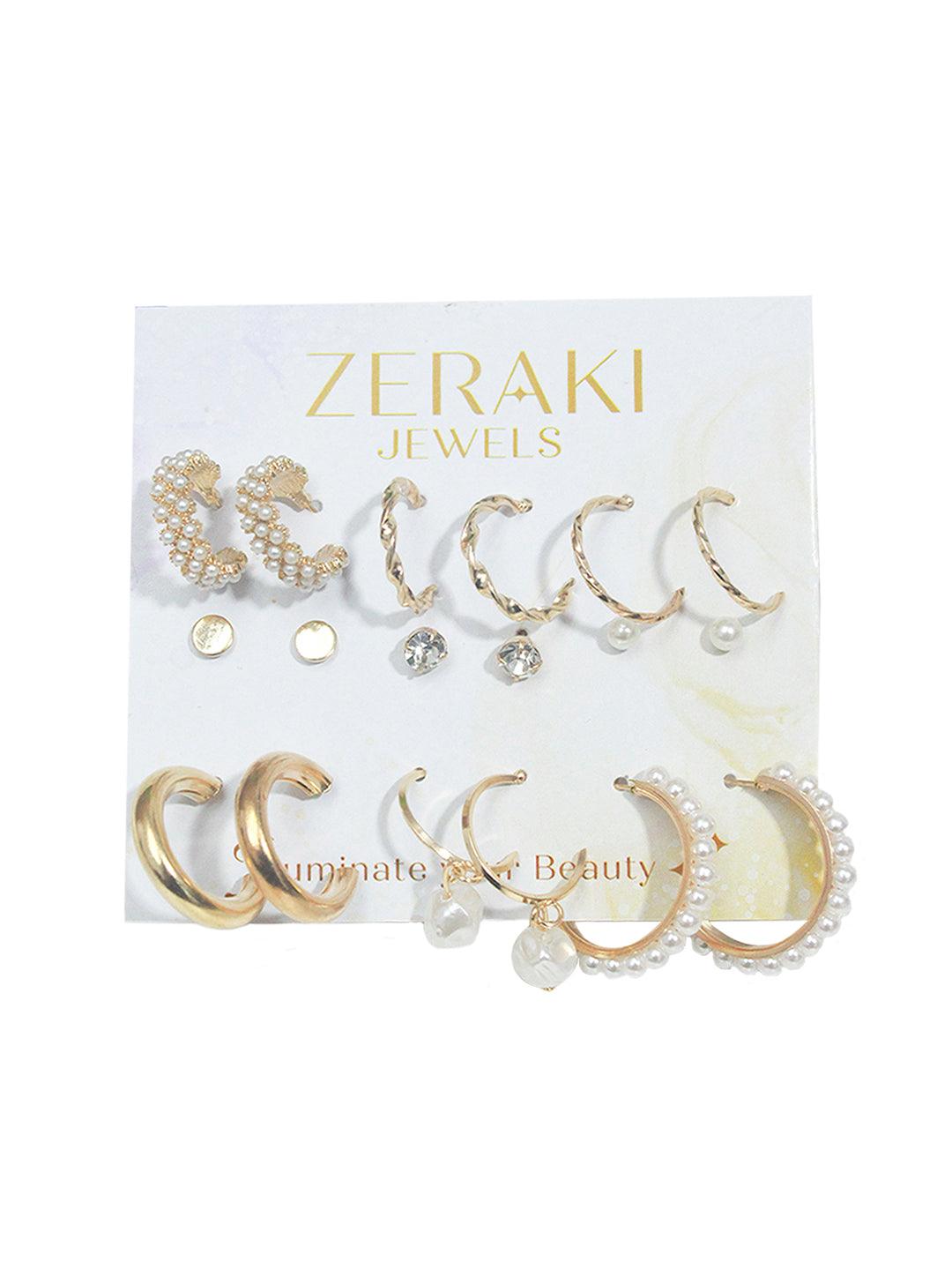 Statement Staples Gold Platted Earrings combo - Zerakijewels