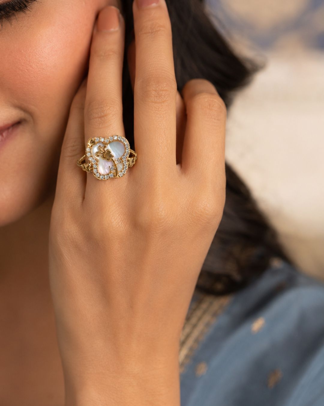 Clover Adjustable Ring