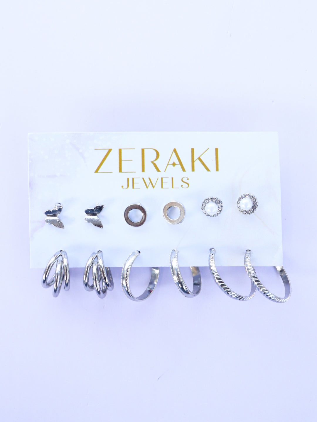 Opulent Harmony Silver Earrings combo - Zerakijewels