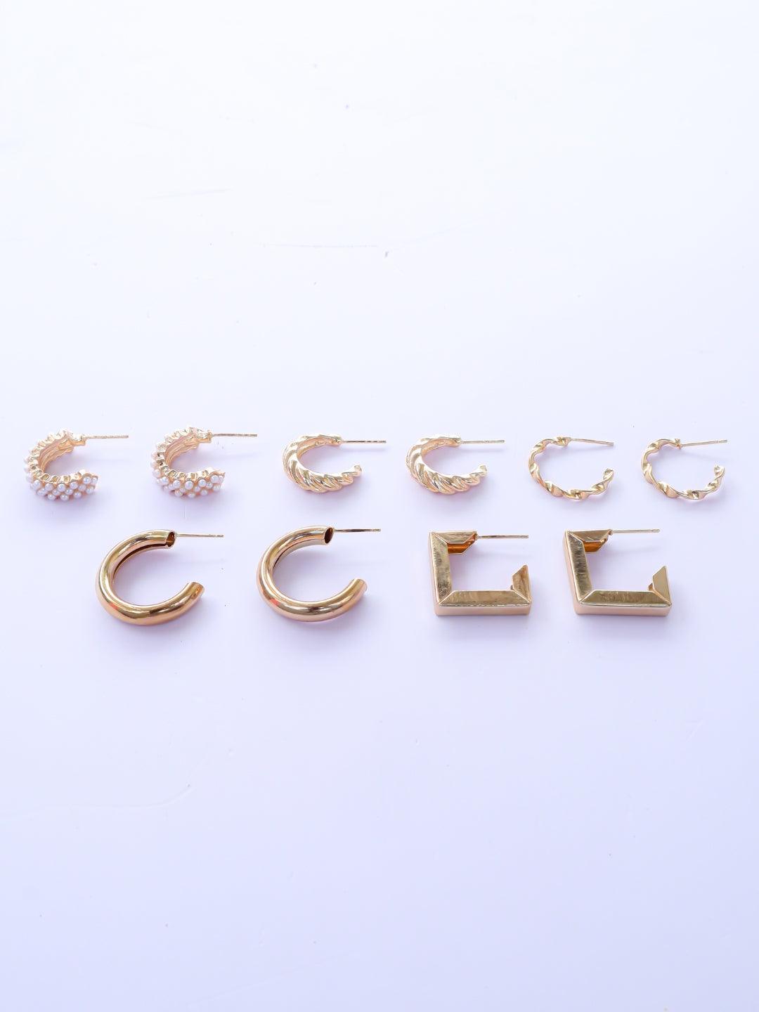 Versatile Set of Five Earrings Combo - Zeraki Jewels 