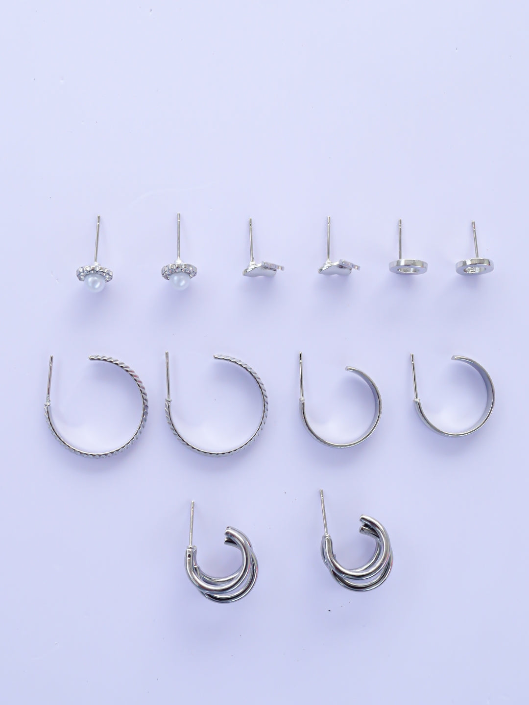 Opulent Harmony Silver Earrings combo - Zerakijewels
