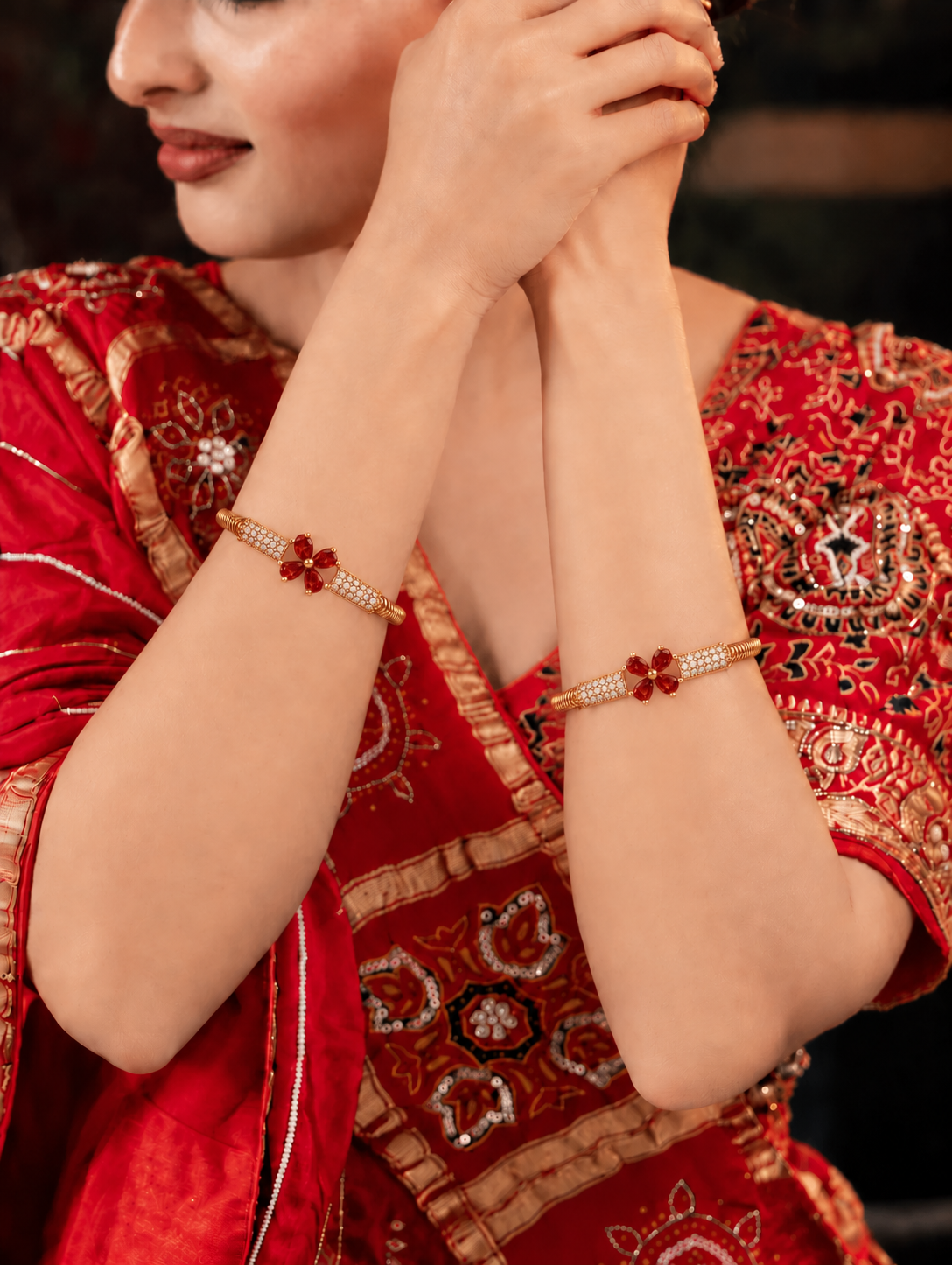 Malini Orange Bangle ( Set of 2 )