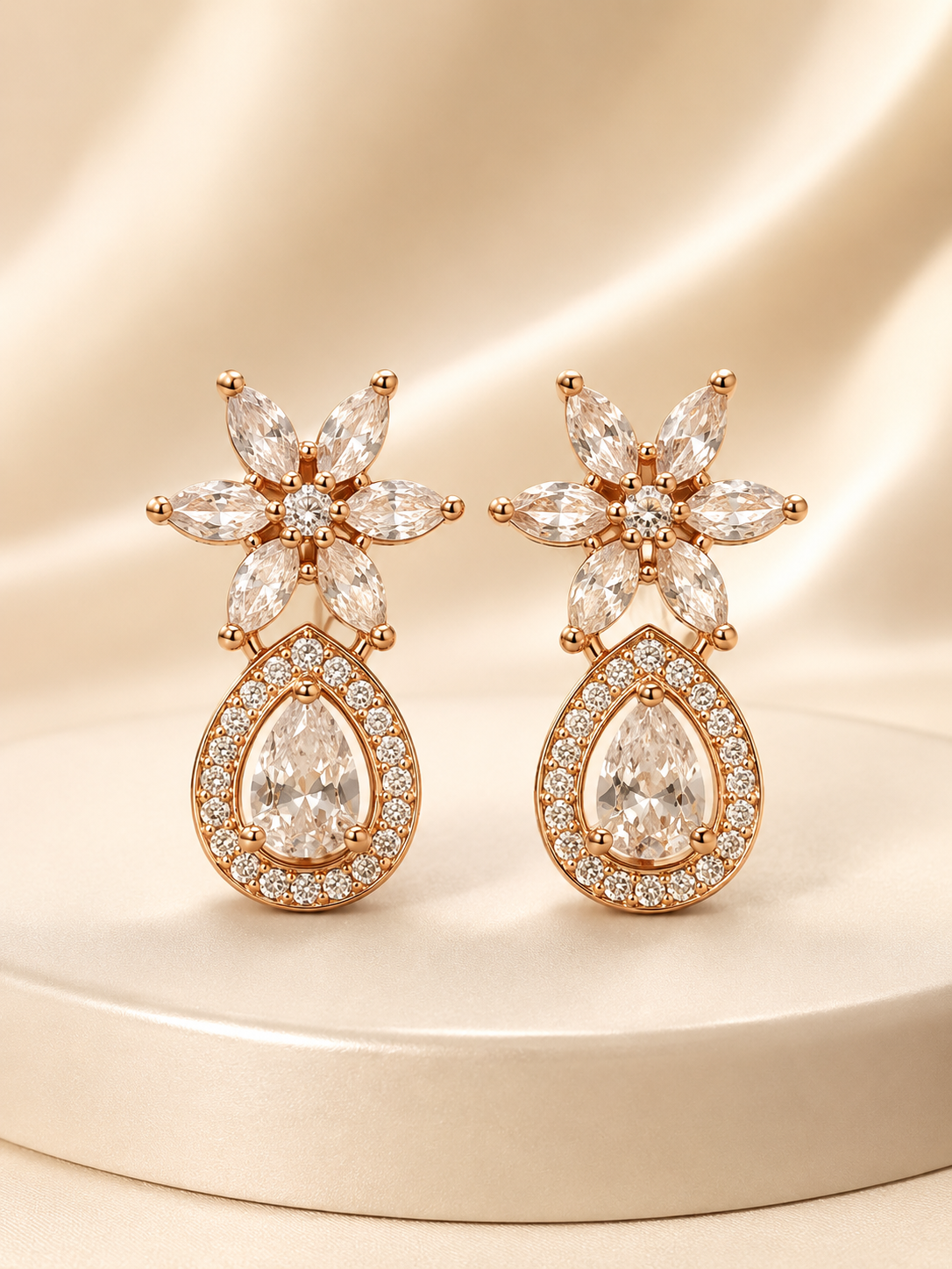 Ahana White Earrings