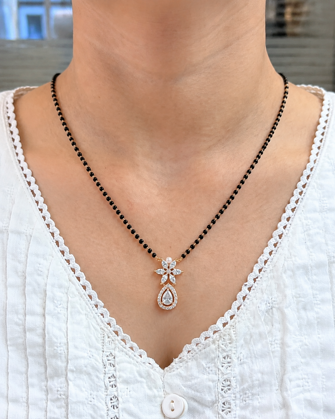 Ahana full black  beads Mangalsutra