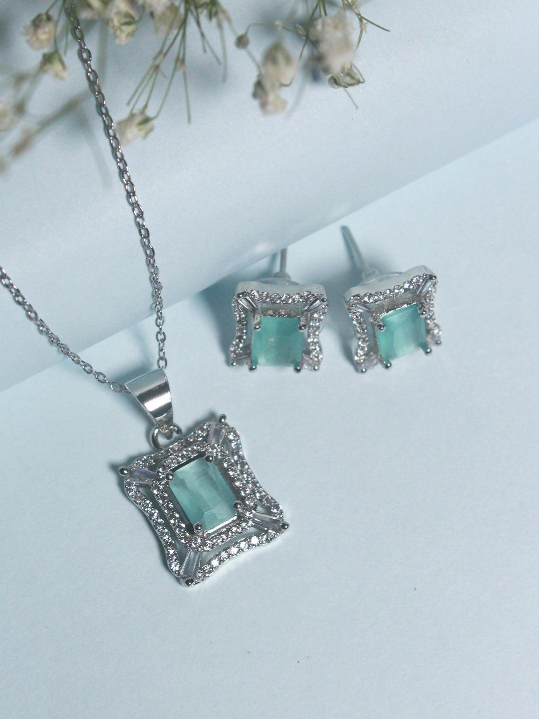 Princess Cut Diamond Pendant Set - Zerakijewels