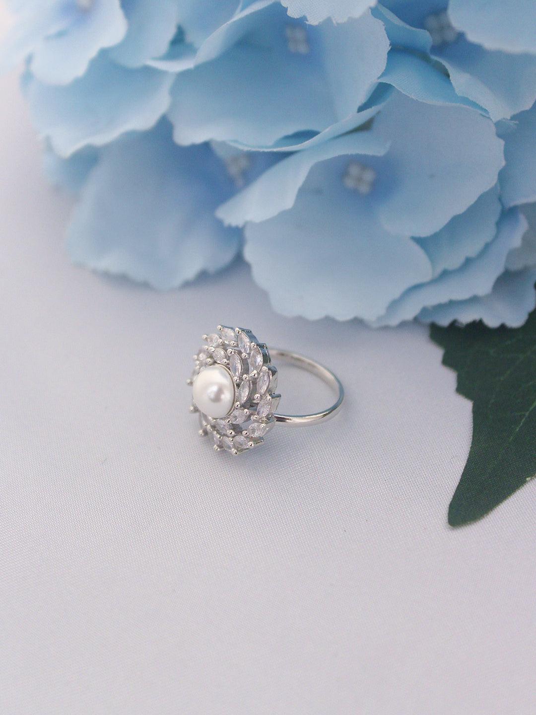Hazel Pearl Adjustable Ring - Zerakijewels
