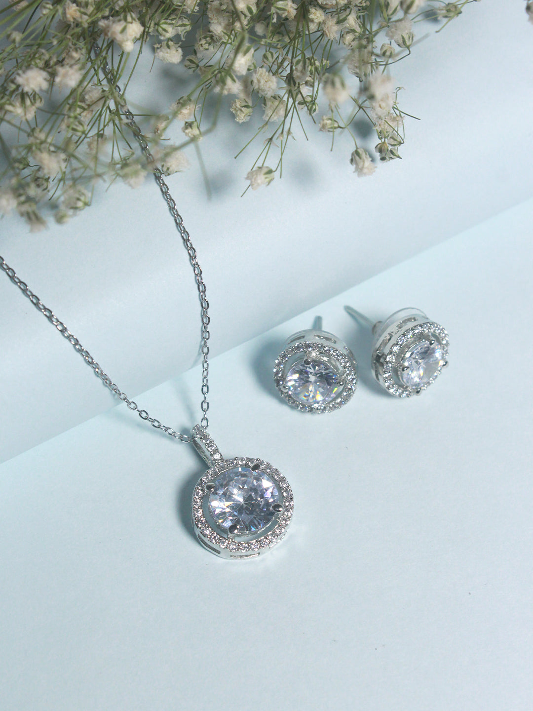 Diamond Solitaire Pendant Set - Zerakijewels