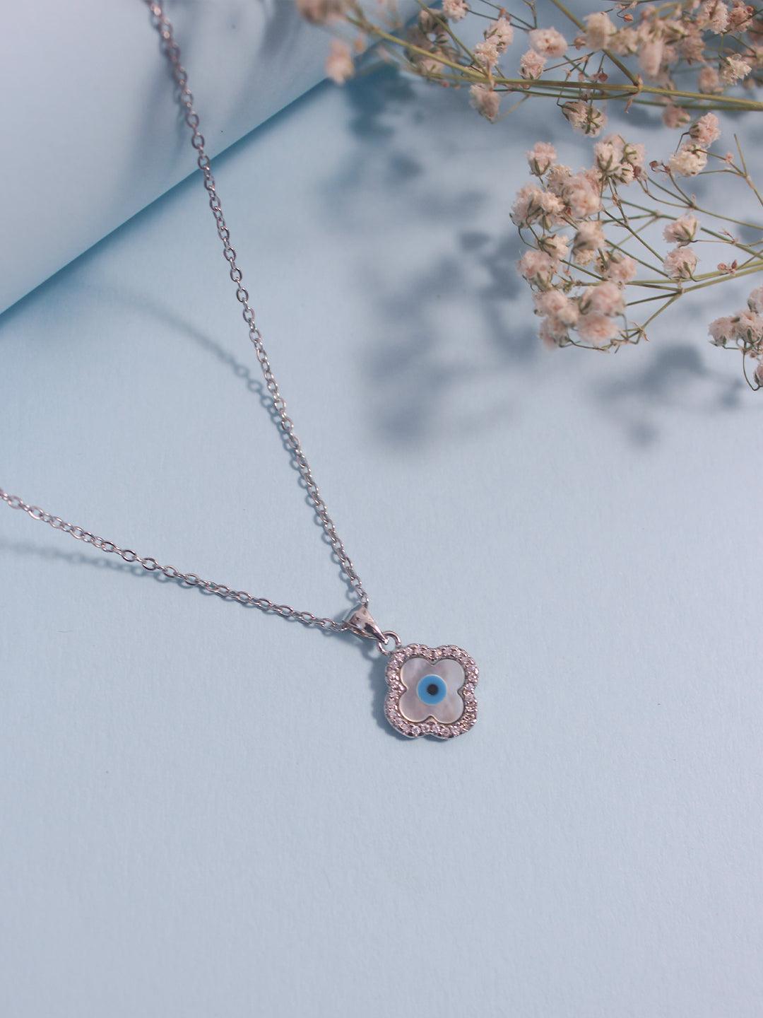 Evil Eye Clover Pendant - Zerakijewels